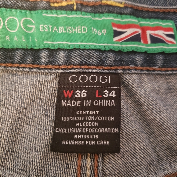 Coogi Denim Jeans Straight Mens Size 35x32 Embroidered Logo Pockets - Picture 8 of 10